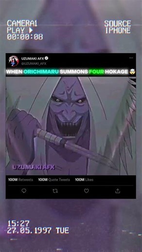 Orochimaru Summons the 4 Hokages🔥 #youtubeshorts #naruto #anime