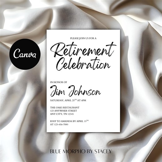 Retirement Party Invitation | Modern Retirement Celebration | Editable Canva Template