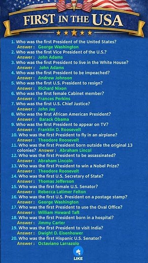 🇺🇸 First in the USA – General Knowledge Trivia Q&A | US Quiz #USA #Trivia #USA $GK #American