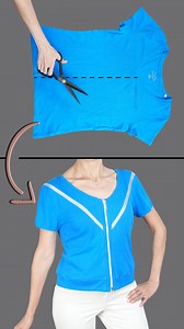 1M views · 10K reactions | How to transform a T-shirt into a style zip-up jacket easily! Miarti 淋✂️ | Miarti - Wiederverwendung | Facebook
