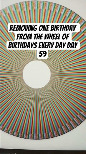 Removing one birthday from the wheel of birthdays every day day 59 #birthday #wheel #spin #day59