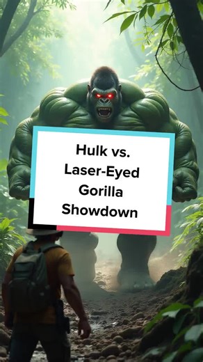 Witness an epic showdown as Red Hulk takes on a gorilla with laser beams! Who will emerge victorious in this clash of titans? #EpicBattle #Hulk #GorillaShowdown #Superpowers