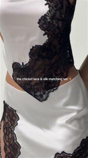 Obsessing over our Lace Silk Asymmetric Top & Mini Skirt | Naked Wardrobe | PF.26