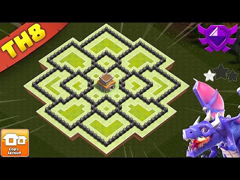 UNBEATABLE TH8 Base Design! STOP ALL Attacks & Save Your Stars!