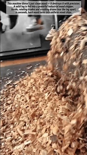 Industrial Wood Chipper Machine Turning Logs into Wood Chips