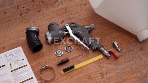 InoKraft TexCraft Drywall Texture Spray Gun with 1.32 Gallon Hopper, 3 Nozzles (4.5/6.0/8.0mm) for Knockdown Popcorn, Drywall Hopper Texture Sprayer for Wall, Ceiling, Patch Works, Elbow Hose Included