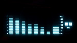 music graphic equalisers and audio analysis clip. shot from the display of a stereo hifi system