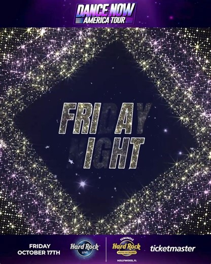 DANCE NOW AMERICA TOUR Friday, Oct 17 8pm HARD ROCK LIVE in Hollywood, Fla. Tickets: Link in Instagram Bio or on Facebook Here: bit.ly/3G7vBh3 Buy Tickets to the After Show Secure Your Spot | Dancenowamericatour