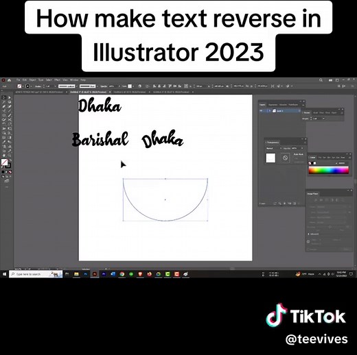 Part 56 | How to make text reverse in illustrator 2023 #trending #foryou #tiktok #viral #fyp #foryoupage #viraltiktok #trend #teevives #tshirt #tiktokbdofficial