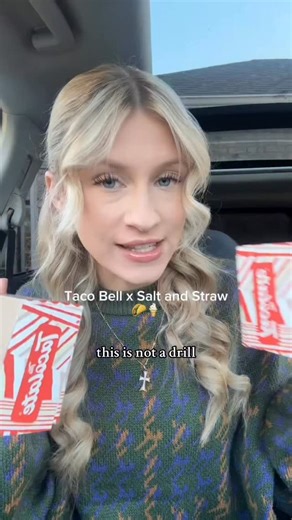 Nat 🤍 | Taco Bell x Salt and Straw ice cream taco (tacolate) 🌮🍦 @saltandstraw x @tacobell #icecreamtaco #saltandstraw #tacobell #icecream #taco | Instagram