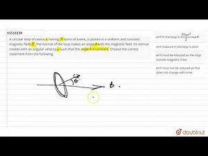 A circular loop of radius `r`, having `N` turns of a wire, is placed in a uniform and constant