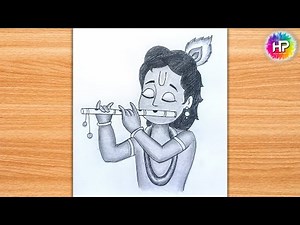 Easy Krishna Drawing with Pencil Shading | Step-by-Step Janmashtami Art for Kids & Beginners (2025)
