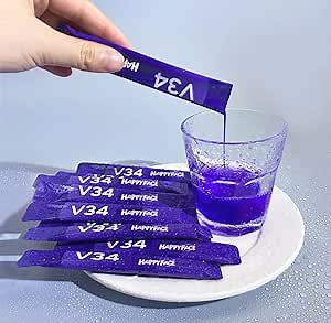 AYO V34 Color Corrector MOUTHWASH Packets (10pcs), Post-whitening, Restores Brightness, Sensitive Teeth, Non-Abrasive, Peroxide-Free, Alcohol Free, Travel Size 12ml