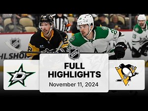 NHL Highlights | Stars vs. Penguins | November 11, 2024