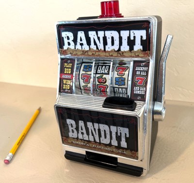Radica BANDIT Slot Machine Coin Bank circa 2004 - tested & working! See video | eBay