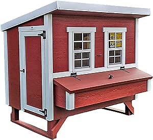 OverEZ Classic Large Chicken Coop for Up to 15 Chickens - Nesting Box - Large Bird, Poultry and Hen House Made from Wood, Made in USA