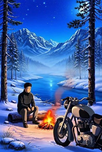 Peaceful Firelight Night Scene