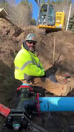 How to Connect New Watermain to Existing Watermain #teamelmers #watermain #pipelayer #excavator #repairs #constructionsitestories #constructionequipment #buildingcommunities #elbertamichigan #michiganconstruction #conexpoagg #conexpoagg2023 CONEXPO-CON/AGG | Team Elmers | North Michigan Concrete Asphalt Excavation Crane & Rigging