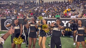 Big State cheerleaders #SWARMAS1 | Alabama State Athletics