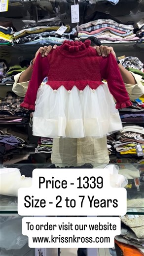 Kriss N Kross on Instagram: "Girl’s Winter Partywear Dress ❄️ Price - 1339 Size - 2 to 7 Years COD AVAILABLE Free shipping on PREPAID ORDERS To order visit our website www.krissnkross.com We ship allover India 🇮🇳"