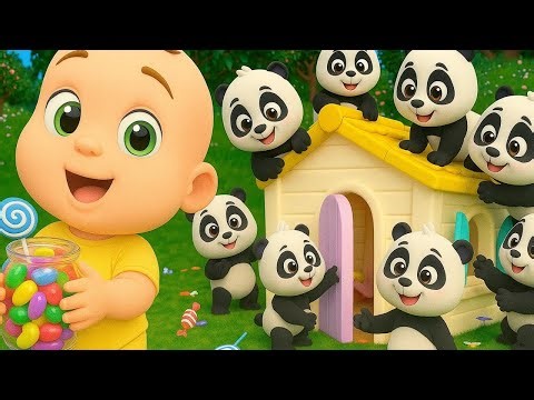 10 Pandas Jumping to Numbers | Fun Counting Rhyme for Kids | Panda Song | bhoobhookids
