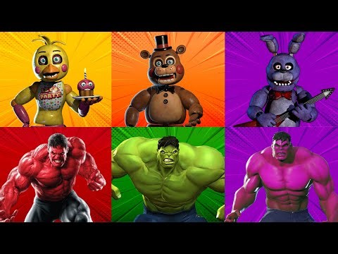 SUPERHERO COLOR DANCE CHALLENGE | Hulk vs FNAF