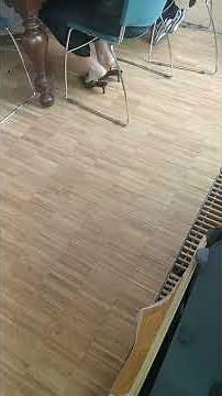 White feet shoeplay at the cafeteria at the church
