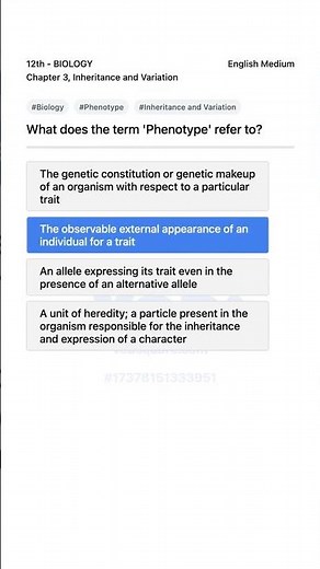 Understanding Phenotype in Biology 12th Inheritance and Variation