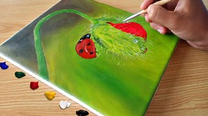 Painting ladybug on a flower #4 | DIY&Craft
