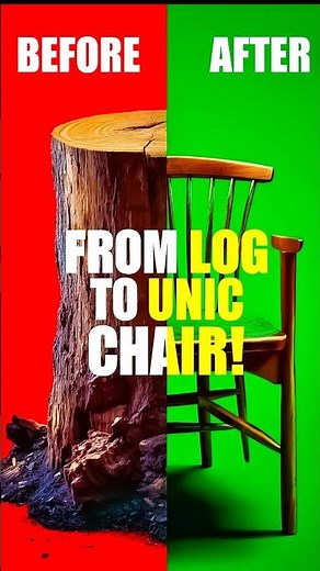 🔥 UNBELIEVABLE! Raw Log → Perfect Ergonomic Chair in 15s | Woodworking Transformation
