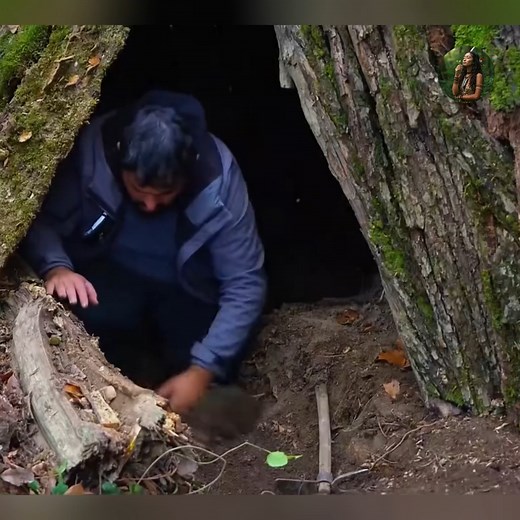 Build the Best Secret Survival Shelter Under a Fallen Ancient Tree #WildernessBuilding #wildernesssurvival | Daniel Creator
