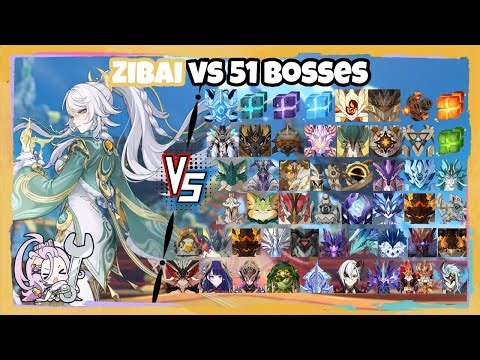 C0 F2P Zibai vs 51 Bosses (WL 9) Without Food Buff | Genshin Impact