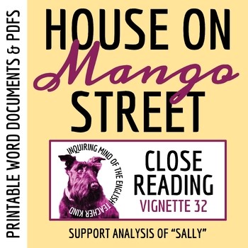 House on Mango Street Close Reading Worksheet & Key | Sally | Literary Analysis