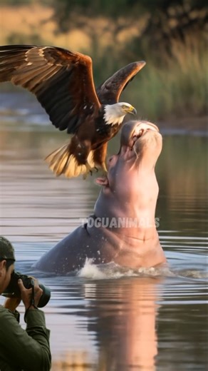 "Eagle vs Hippo: The Most Unexpected Wildlife Encounter Ever
