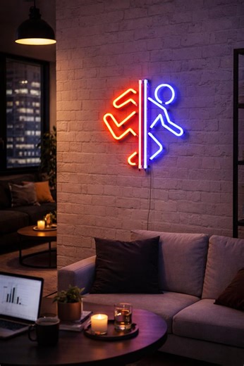 Neon Arcade Portal Sign – Modern Gaming Room Neon Light, Game Zone Wall Sign, LED Neon Decor for Game Room, Bar, Studio - Etsy