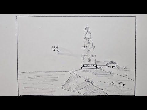 How to draw a watch tower very easy step by step | art and drawing