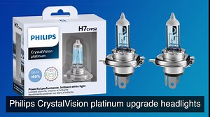 Philips H11B CrystalVision Platinum Superior Upgrade Automotive Replacement Bright White Headlight Bulb, Fits Select High Beam, Low Beam, Fog Positions (2 Pack)