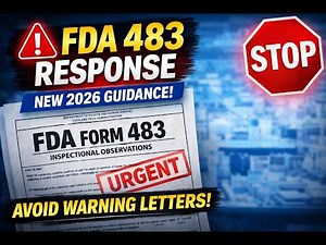 NEW FDA Draft Guidance 2026 🚨 FDA Form 483 Response (Avoid Warning Letters)