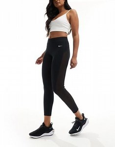 Nike Training Pro mid-rise 7/8 mesh leggings in black | ASOS