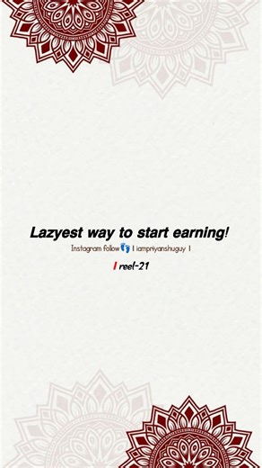copywriter । priyanshu 🇮🇳 on Instagram: "“Laziest Way To Start Earning 💸 | Copy-Paste Method | Beginners Must Watch ✅” ..... No skills? No problem. Is video mein main dikha raha hoon sabse easy & lazy way to start earning online using copy-paste method 📲 ✔ Long videos ko viral Shorts mein convert karo ✔ Free tools ka use ✔ Beginners friendly ✔ Consistent upload = real results Agar tum online earning start karna chahte ho, bina face dikhaye, bina skills ke — yeh method tumhare liye hai 🚀 👇 