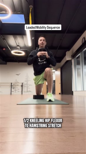 Carl Bergstrom | Loaded Mobility Sequence - 1/2 Kneeling Hip Flexor to Hamstring Stretch - 1/2 Kneeling Groin/Hip Stretch - 1/2 Kneeling HF Stretch -... | Instagram