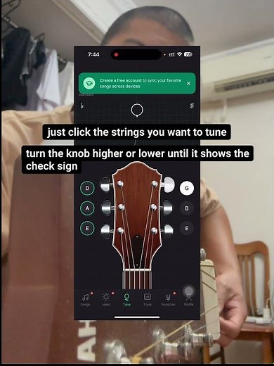 How to tune guitar using guitar tuna app #guitartuna #tuner #app #howto