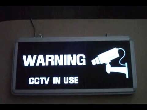 Lighted CCTV Surveillance Camera Warning Sign