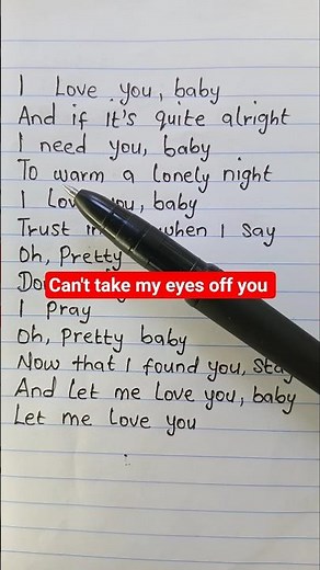 Can't take my eyes off you song by frankie valli #lyrics #ytshorts