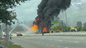 Massive plumes of black smoke were visible from TranStar traffic cameras along the Sam Houston Tollway. More: https://www.khou.com/article/news/local/massive-fire-us-90-tanker-explosion/285-2a727c25-a938-4d82-83d7-bef0ac20b4b5 | KHOU 11 News