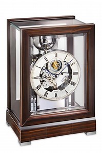 Modern tourbillon table clock Kieninger from ebony chime