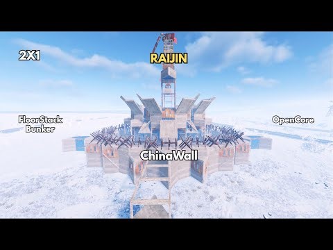 Raijin 2x1 Floorstack Bunker Base | Open Core + China Wall Defense | Rust Base Design
