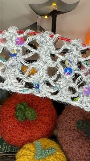 ASMR🧶Warm & cozy knitting corner, Cute & easy pattern with sequins #asmr #knitting #notalkingasmr