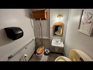 Bathroom tour: High mount tank Eljer Toilet in a General Store