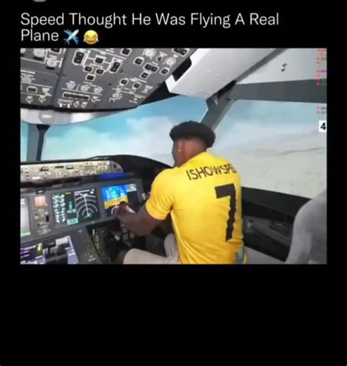 @roboticstrainer | Speed sat in a full-motion airline flight simulator, surrounded by real cockpit panels, live instrument displays, and wraparound visuals... | Instagram